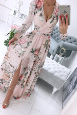 Enchant My Dreams Floral Slit Maxi Dress