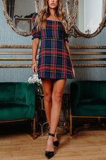 Gift for Me Plaid Tweed Mini Dress