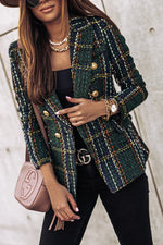 Good Catch Double Breasted Plaid Blazer