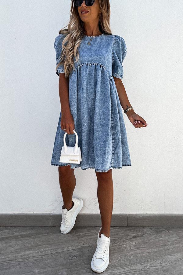 Sedona Cotton Denim Babydoll Dress