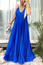 Pure Romance A-line Pleated Maxi Dress