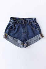 Hemming High Waist Denim Shorts