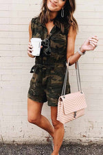 Camouflage Denim Rompers