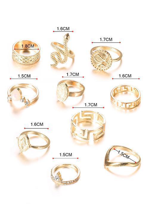 Buddha Snake Ring Set