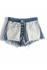 Letter Pockets Denim Shorts