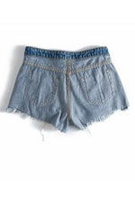 Letter Pockets Denim Shorts