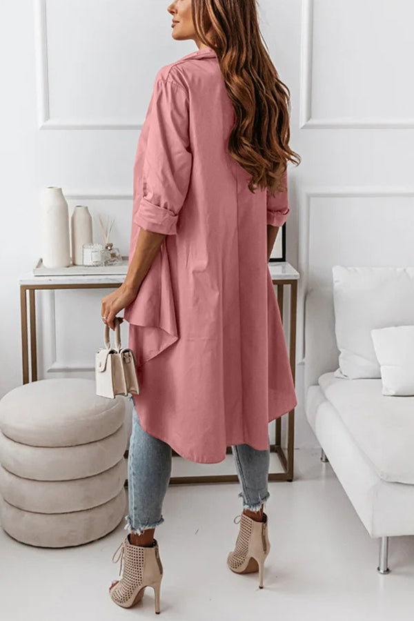 Dina Asymmetric Hem High Low Layer Blouse