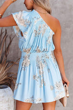 Nicely Done Summer Floral One Shoulder Dress