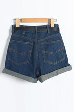 High Waist A Line Denim Shorts