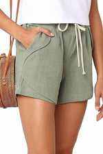 Adjustable Waist Cotton Casual Shorts