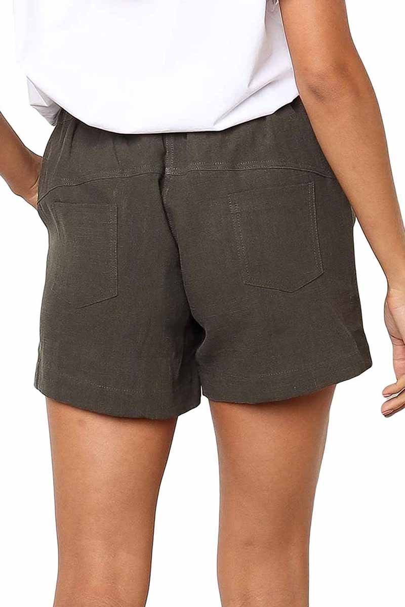 Adjustable Waist Cotton Casual Shorts