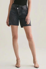 Cross Waist Denim Bermuda Shorts