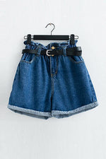 Elastic Waist Denim Shorts