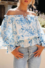 Coastal Cove Printed Off The Shoulder Blouse