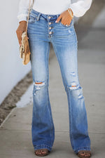 Fashion Daily Ripped Mid Waist Regular Denim