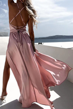 Satin Slit Slip Maxi Dress