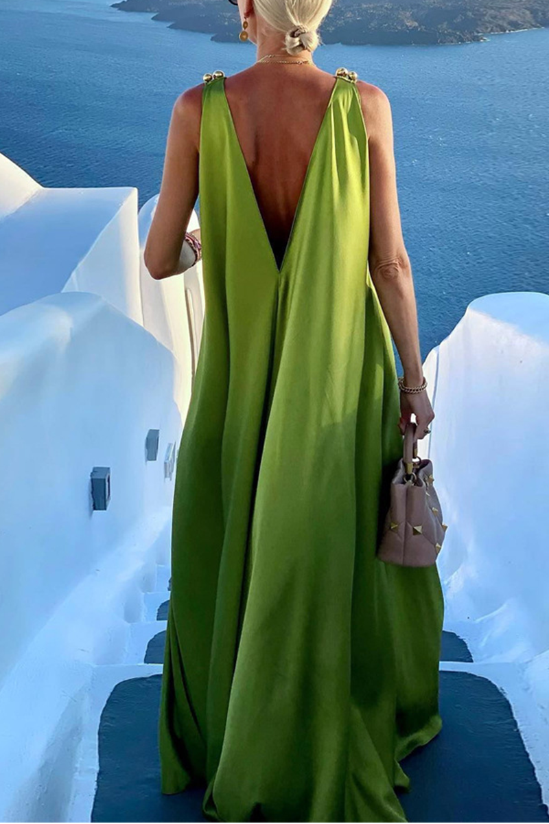 Sexy Elegant Solid Solid Color V Neck A Line Dresses