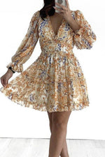 Sweet Print Printing V Neck A Line Dresses