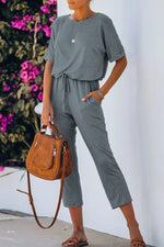 Casual Simplicity Solid Solid Color O Neck Regular Jumpsuits(4 Colors)