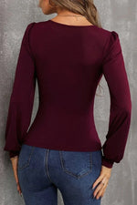 Elegant Simplicity Solid Solid Color U Neck Tops(4 Colors)