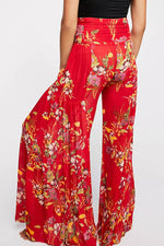 Casual Street Print Fold Loose High Waist Wide Leg Bottoms(21 Colors)