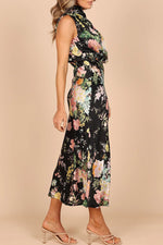 Celebrities Elegant Floral Patchwork Halter A Line Dresses