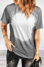 Casual Print Patchwork O Neck T-Shirts(6 Colors)