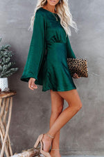 Christmas Stain Bell Long Sleeve Mini Dress