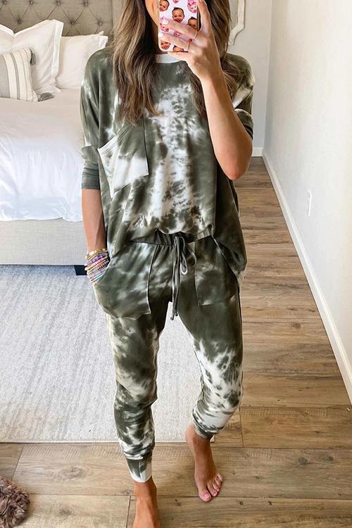 Pockets Tie Dye Pants Set