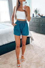 Elastic Wiast Denim Shorts