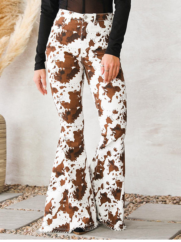 Fashion High Waist Floral Print Wide Leg Pant