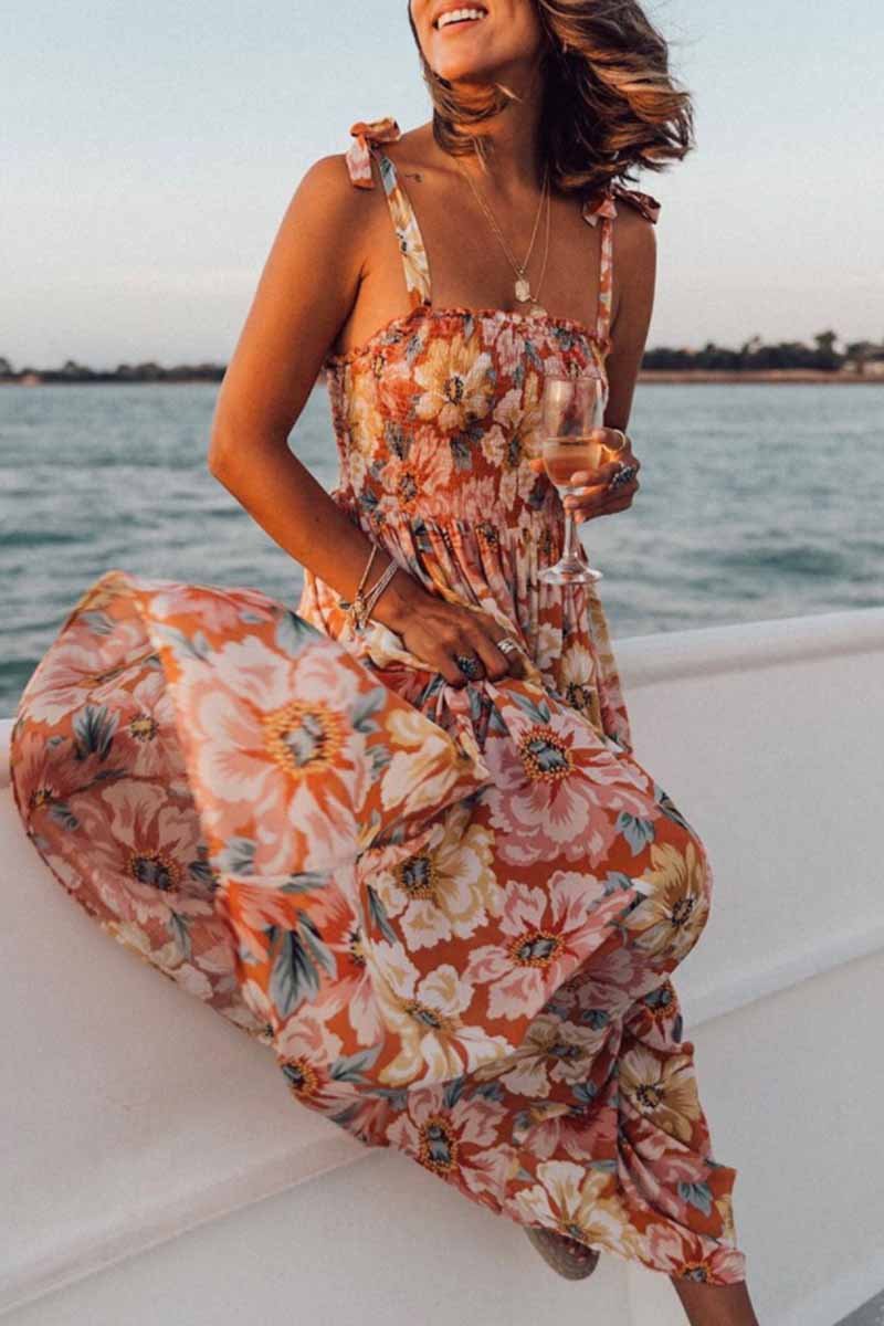 Florcoo Sexy Print Midi Dress