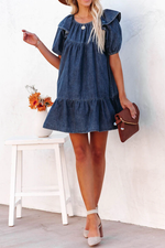 Luis Puff Sleeve Babydoll Mini Dress