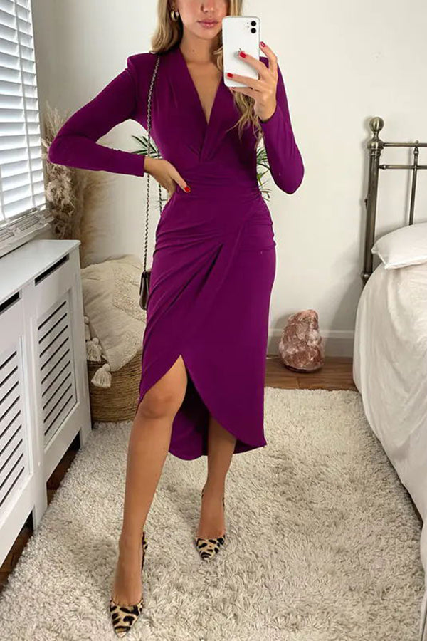 Novakiki Classy and Confident Wrap Midi Dress