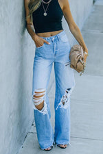 Run Through The Wind High Rise Distressed Denim