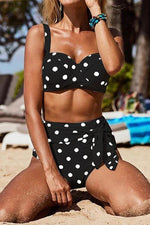 Dot Knot High Waist Bikini Set