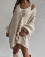 Knitting Camisole & Cardigan Dress 2 Pieces Set