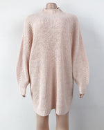 Turttleneck Long Sleeve Knitted Loose Sweater Mini Dress