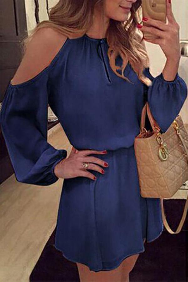 Chiffon Long Sleeve Mini Dress