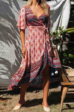 Bohemian Printed Midi Dress(3 colors)