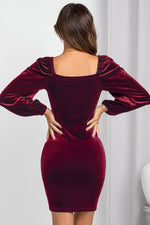 Pure Romance Long Sleeve Velvet Mini Dress