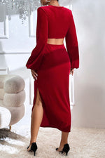 Cosmo Please Velvet Cutout Midi Dress