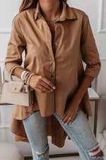 Dina Asymmetric Hem High Low Layer Blouse