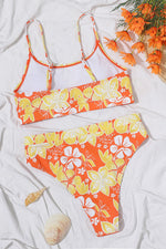 Daring Heart Floral High Waist Bikini Set