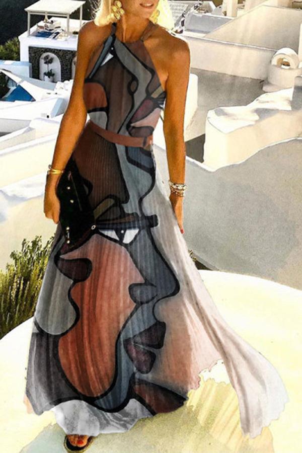 Soul Abstract Art Printed Maxi Dress