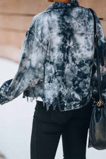 Florcoo Loose Denim Fringed Jacket Tops