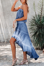 Ocean Breeze Tie Dye High Low Maxi Dress