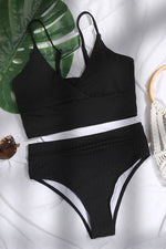 Far From Basic Ribbed High Waist Bikini Set