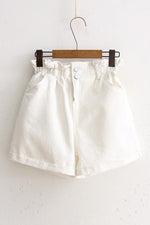 Elastic Waist Denim Shorts