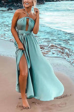 High Slit Backless Maxi Dress